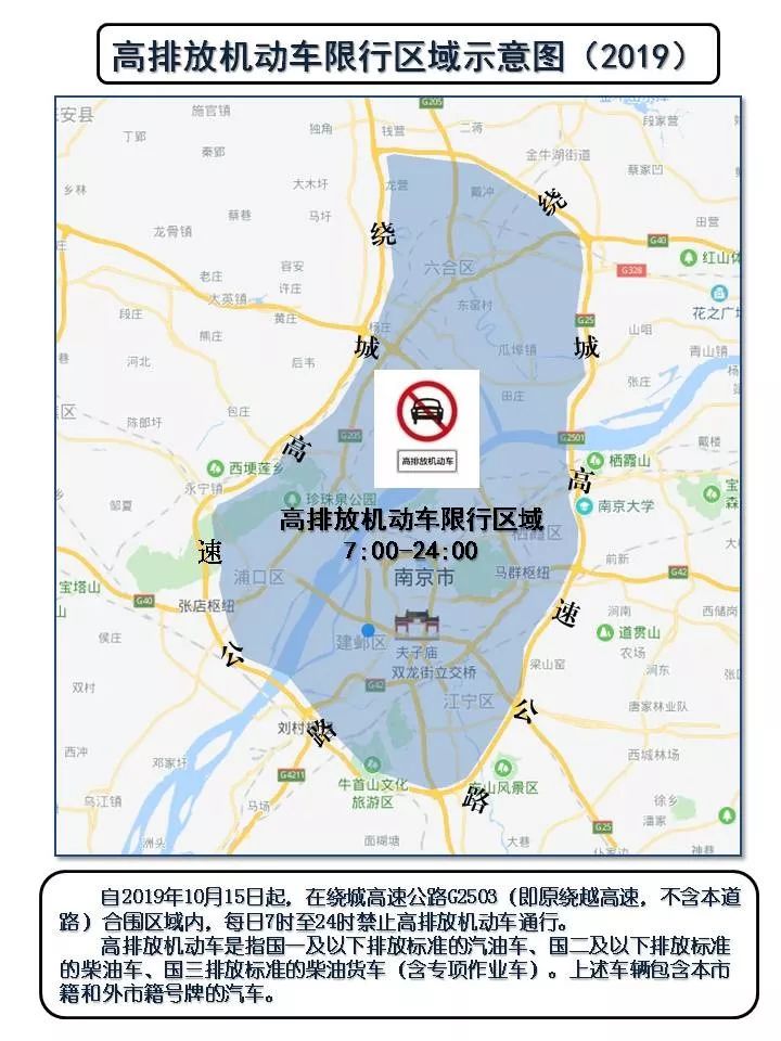 南京发布关于对高排放机动车实施限制通行的通告